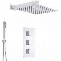 Conjunto de ducha con Llave Mezcladora Termostática y Alcachofa Extraplana