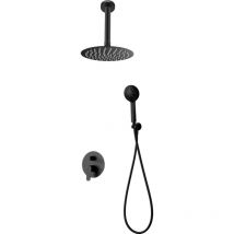 Imex - Conjunto de ducha empotrado monomando Bruselas negro mate