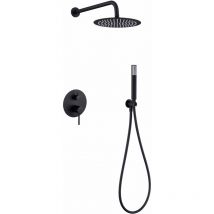 Imex - Ensemble de douche encastré avec mitigeur Modèle monza Pomme de douche de taille standard Couleur noire finition mate [ ]