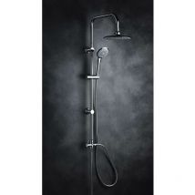 Conjunto de ducha latón con alcachofa redonda y ducha de mano mod. Alaska