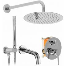 Conjunto de ducha empotrado REA lungo cromo + box