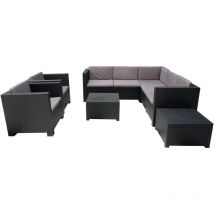 Shaf - conjunto de exterior grecia - 7 plazas + 2 mesitas centro