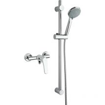 Piralla - Conjunto de grifería para cabina de ducha con mezclador exterior y barra deslizante Attila KITATTILA3CR