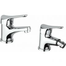 Piralla - Conjunto de grifería para lavabo y bidé en color cromo Ariel KITARIEL2CR