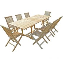 Conjunto de jardín de teca amara 8 sillas jalang