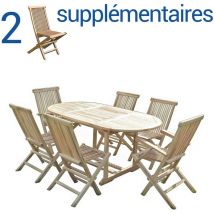 C&l Jardin - Conjunto de jardín de teca solo 4+2 sillas y 2 sillones - Bundle sillas