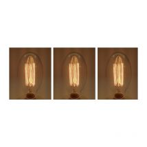 Greensensation - Pack x 3 bombillas vintage incandescentes con filamentos visibles estilo Thomas Edison E27 - BT75