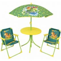 Fun House 713464 Jurassic World - Salón de jardín con Dinosaurios para niños con Mesa (46 x 46 cm, 2 sillas de Altura de 53 x 38,5 x 37,5 cm y un