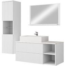 Arredamento1 - Conjunto de mueble de baño Ophruvi 104, Blanco