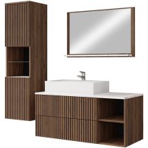 Arredamento1 - Conjunto de mueble de baño Ophruvi 104, Nogal