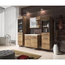 Bratex - Conjunto de muebles de baño madrid i, juego de muebles con lavabo incluido, sin iluminación led, color matera