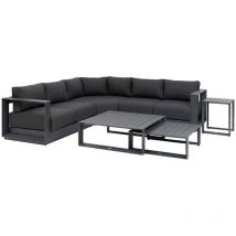 Conjunto de muebles de jardín esquinero Allure grafito 5 plazas de aluminio y poliéster - Hespéride