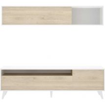 Dkit - Conjunto de muebles de salón Canena en Blanco/ Natural.