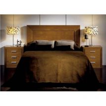 Conjunto Dormitorio matrimonio con cabecero 135 + 2 mesitas en madera maciza