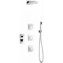 Imex - Conjunto Ducha Cascada de 30cm Cromado de Acero Serie Formentera