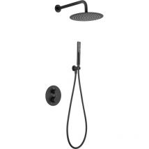 Imex - Ensemble de douche encastré avec thermostat Modèle naples Couleur noire Finition mate [ ]