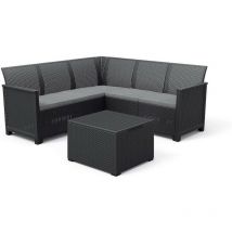 Keter - Conjunto Emma Corner grafito con cojines
