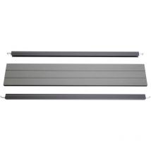 HHG - Conjunto final para mosquitera wpc Sarthe, perfil final cortaviento, postes de aluminio, 90cm, gris