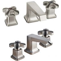 Mamoli - Conjunto lavabo y bidé 3 orificios color acero cepillado 1938 KIT1938F4