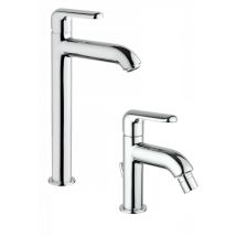 Piralla - Conjunto mezclador alto para lavabo y bidé en color cromo Last KITLAST3CR