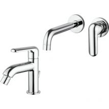Piralla - Conjunto mezclador de lavabo y bidé de pared en color cromo Last KITLAST4CR