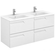 Royo - Conjunto mueble de baño de 4 cajones compacto vitale Color: Blanco brillo - Opciones: Mueble + Lavabo