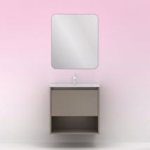 Amizuva - Conjunto mueble + lavabo niwa Color: Fumé arenado - Medidas: 80 cm