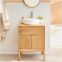 Mob-in - Conjunto mueble lavabo simple 60 cm + lavabo + grifo alaska