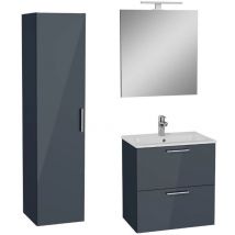 Vitra - Conjunto muebles de baño Mia Set 59x61x39,5 que incluye espejo, lavabo, iluminación led en gris