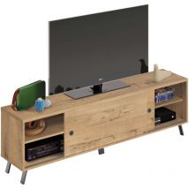 Conjunto Muebles Salón Kamet Color Roble Gold Estilo Industrial (mesa Tv + Mesa Centro + Estantería + Aparador)