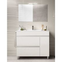 Conjunto para baño FENRIR consta de mueble de baño, lavabo y espejo ¡Con toallero de regalo. Varias medidas y colores Blanco 100CM