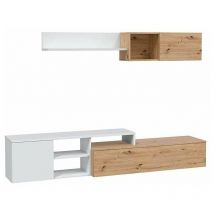 FRS - Conjunto salón Teho acabado roble y blanco artik reversible 44 cm(alto) 2,21 cm(ancho) 40 cm (fondo)