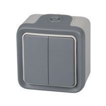 Conmutador superficie doble estanco ip55 plexo