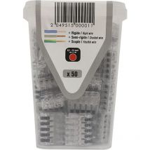 Boîte de 40 Connecteurs à leviers transparents 5 entrées (boîtes réutilisable) pour fils souple/semi-rigide et rigides de 0,2 à 4 mm² - BLM