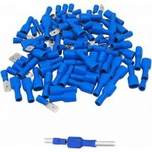 Connecteur à Sertir Électrique Set Connecteur à Sertir en PVC Isolé Cosse Electrique Plate 6.3 mm Cosses Electriques Plates Mâles et Femelles pour