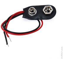 Connecteur clip pression 9V avec fils Rouge et Noir UL1007 - AWG26 , 150mm - Orbitec
