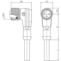Lutronic - Connecteur confectionné pour capteurs/actionneurs M12 1205 12 315 5m 1121 femelle, coudé 5.00 m Nombre de pôle