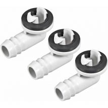 Basetbl - Connecteur Coude Raccord pour Climatisation Drainage Tuyau - 15mm - Mini-Split Unités et Fenêtre ac Unité Parties - 3Pcs