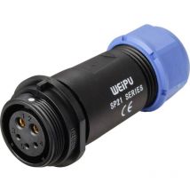 Connecteur de câble femelle, droit In Line 5B pôles 5/30 a 500 v/ac IP68 Weipu SP2111 / s 5B ii