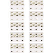 Zolginah - Connecteur De Fil De Bornier En Céramique Bornier En Céramique Résistant Aux Hautes Températures 3 Voies 24a Convient Aux Câbles De