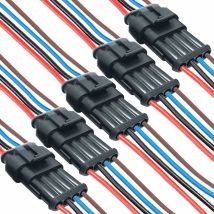 Beijiyi - Connecteur Electrique Moto,connecteur de câble Automobile à 4 Pin, Voiture Fiche Etanche avec Fil 16 awg, pourpour Moto Scooter Auto Truck