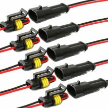 Connecteur étanche,connecteurs de Fils électriques autobloquants à 2 Broches avec Fil 16 awg Marine pour Les connexions de Voiture,Camion,Bateau et