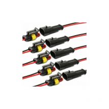 Connecteur étanche,connecteurs de Fils électriques autobloquants à 2 Broches avec Fil 16 awg Marine pour Les connexions de Voiture,Camion,Bateau et
