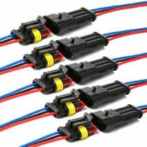 Connecteur étanche,connecteurs de Fils électriques autobloquants à 3 Broches avec Fil 16 awg Marine pour Les connexions de Voiture,Camion,Bateau et