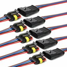 Connecteur étanche,connecteurs de Fils électriques autobloquants à 4 Broches avec Fil 16 awg Marine pour Les connexions de Voiture,Camion,Bateau et