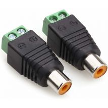 Aougo - connecteur Femelle rca, Prise Femelle Phono rca à l'adaptateur de connecteur Audio/vidéo vis vis pour caméra de sécurité cctv (Paquet de 2)