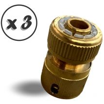 Connecteur laiton tuyau vers tétine Bagues laiton de serrage Avec joints - Quantité x 3 - 1/2' (13 mm) libre