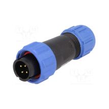 Connecteur mâle 4 broches Ip68 rond avec filetage externe Aerial Sp1310/p4