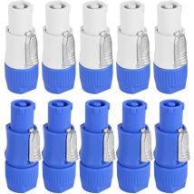 3-poliger Nac3fca-stecker (männlich), 20-a-netzteil, 250 V Wechselstrom, Blau Und Weiß, 10 Stück/packung