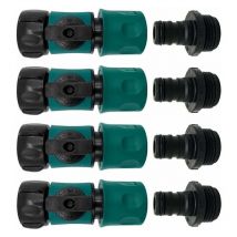 Connecteur Rapide pour Tuyau d'arrosage avec vanne d'arrêt - raccords à Connexion Rapide 3/4'